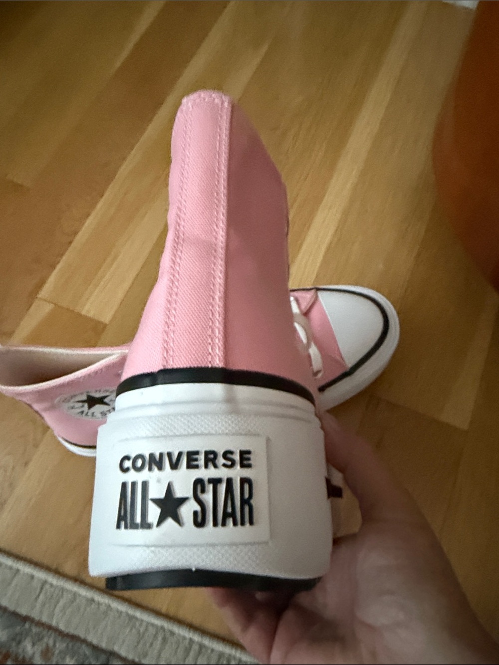 Converse Pink High-Top Platform Sneakers. - Picture 3 of 5